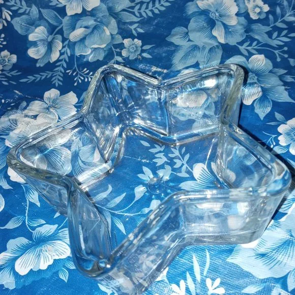 #47 TRINKET HOLDER GLASS Star Over 5" Heafty New never used - Picture 6 of 6